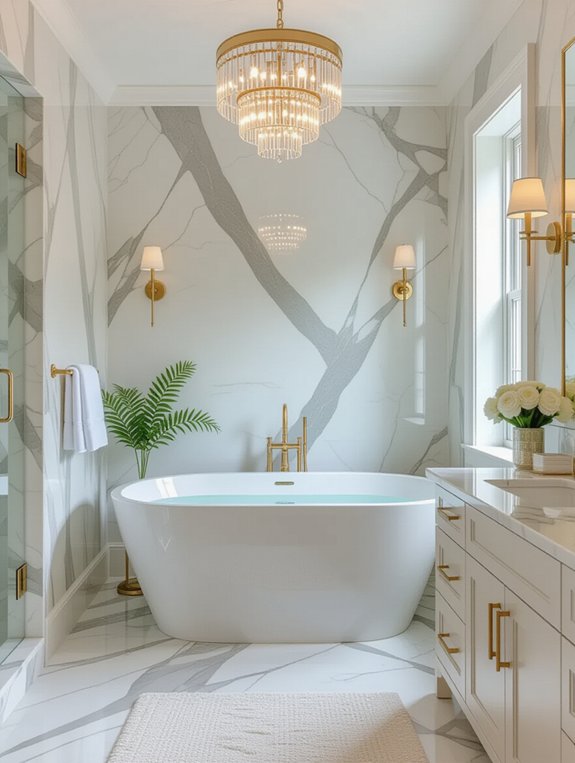 elegant marble bathroom accents