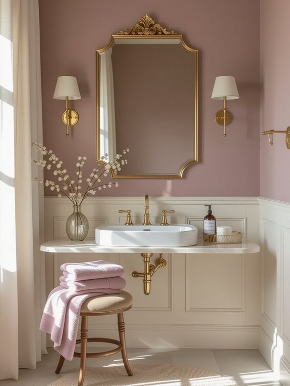 elegant mauve and gold