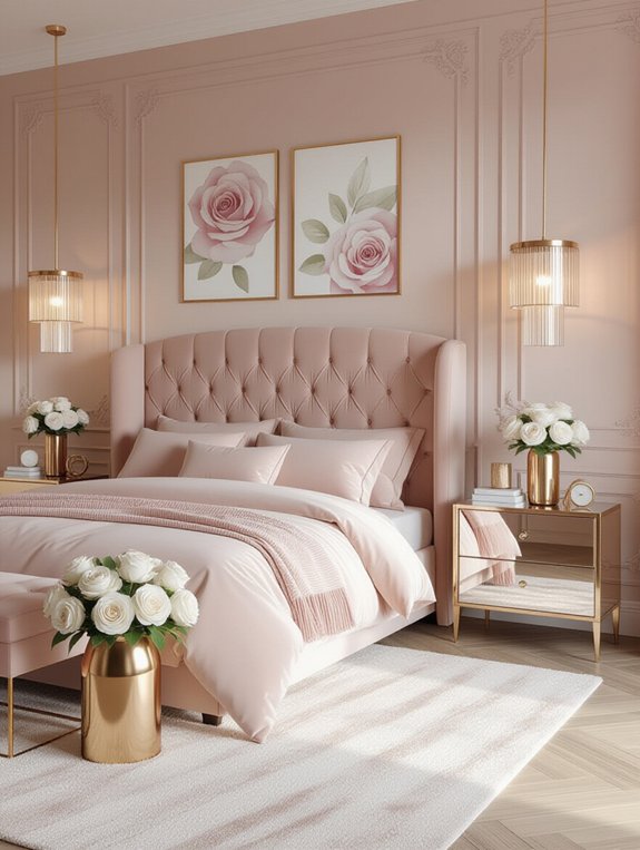 elegant rose gold accents