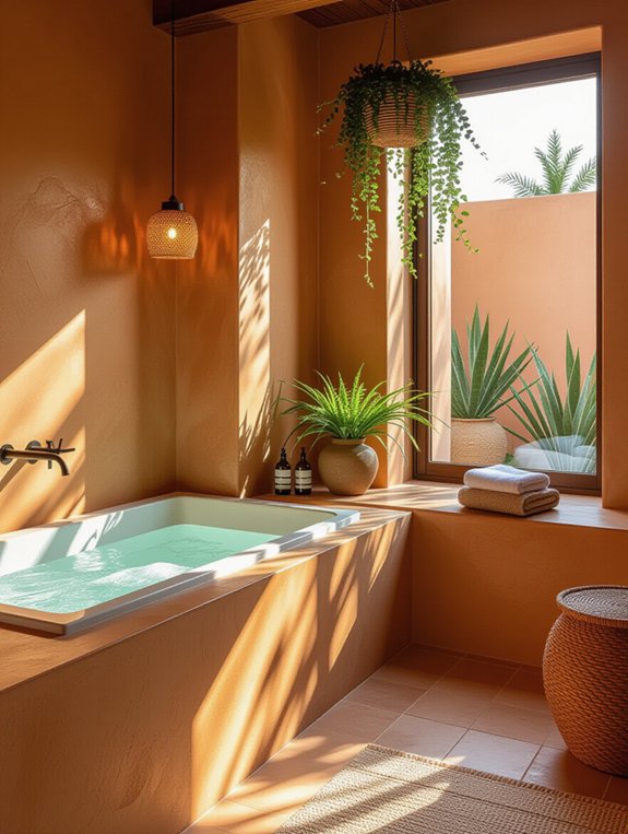 elegant terracotta bathroom countertops
