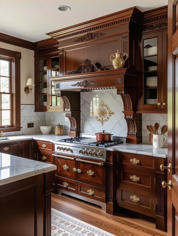 elegant victorian kitchen cabinetry