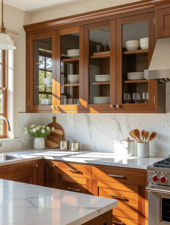 elegant walnut cabinets showcased