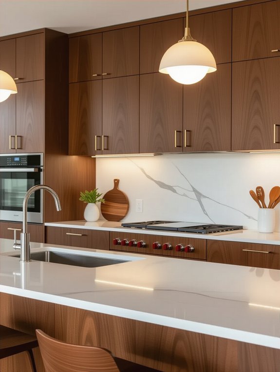 elegant walnut kitchen design