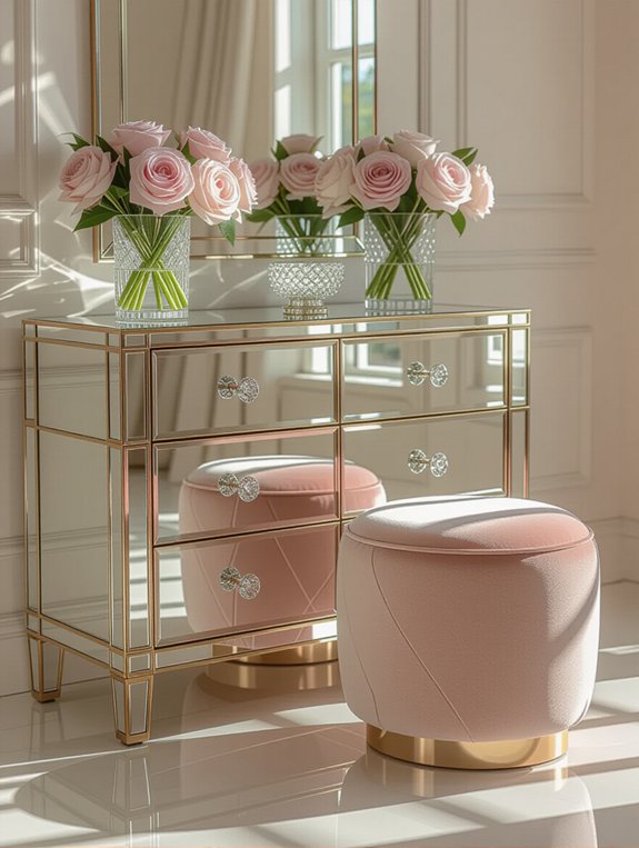 glamorous mirrored dresser appeal
