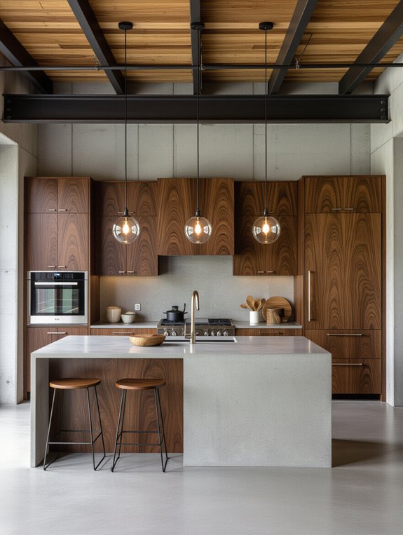 industrial walnut kitchen design