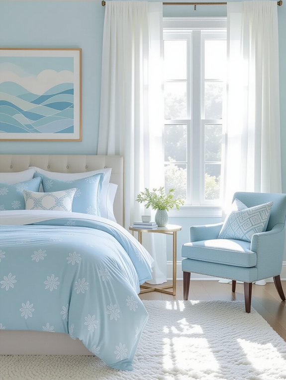 light blue artwork decor