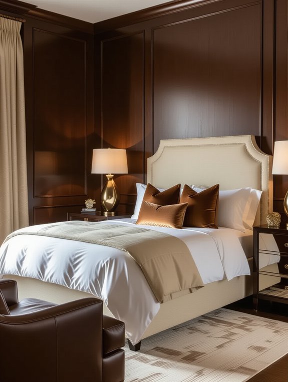 metallic accents enhance brown