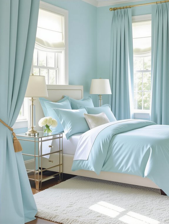 metallic accents enhance serenity