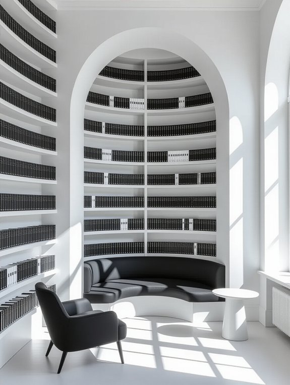 monochrome library design elegance