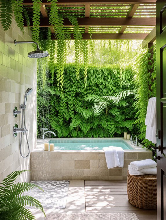 nature inspired outdoor shower experience