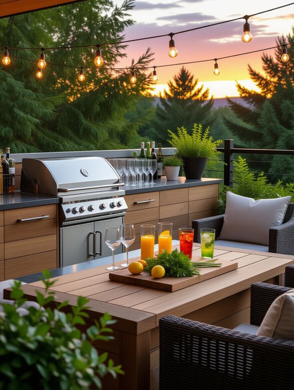 outdoor beverage entertaining station