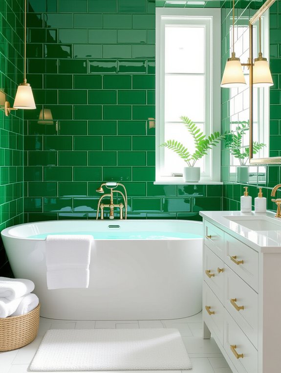 rejuvenating emerald green bathroom