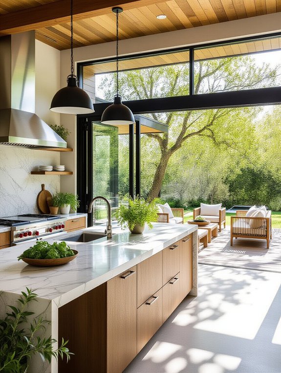 seamless indoor outdoor kitchen integration