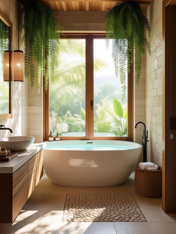 serene bathroom natural elements