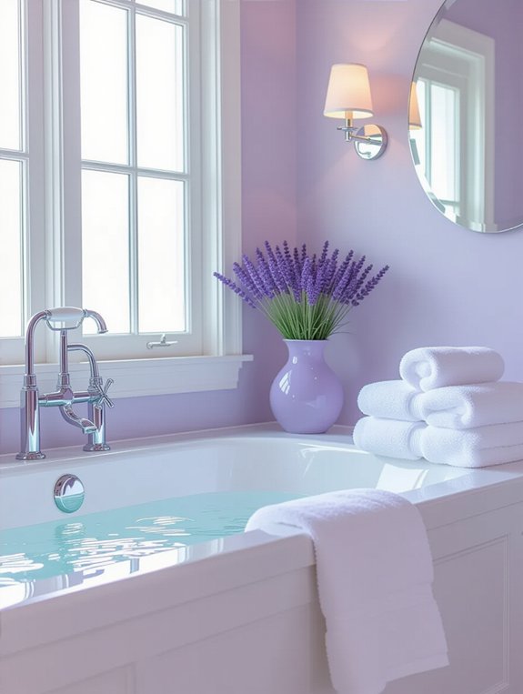 serene lavender and white