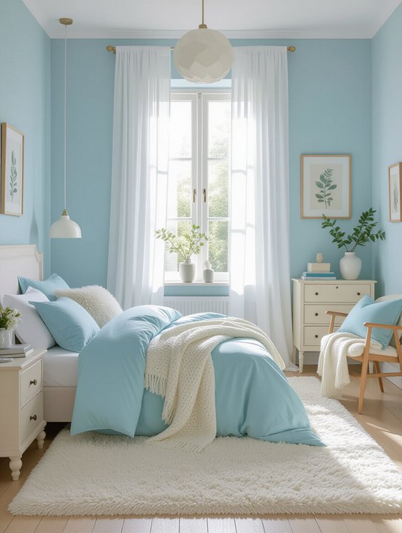 serene pastel blue retreat