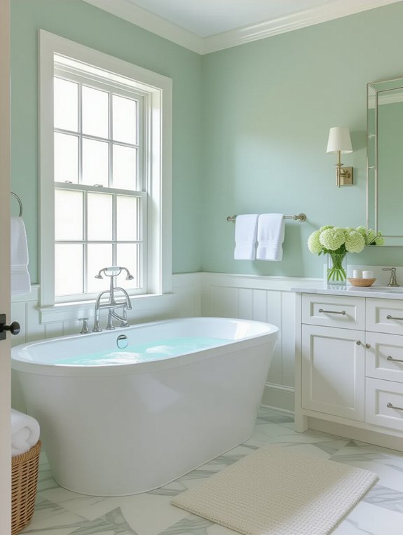 serene sage and white