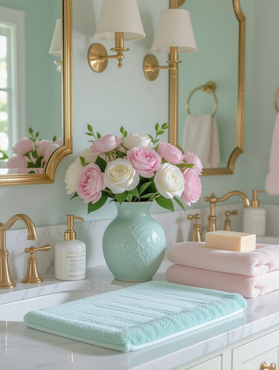serene soft pastel bathroom
