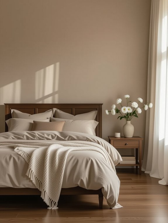 serene taupe bedroom decor