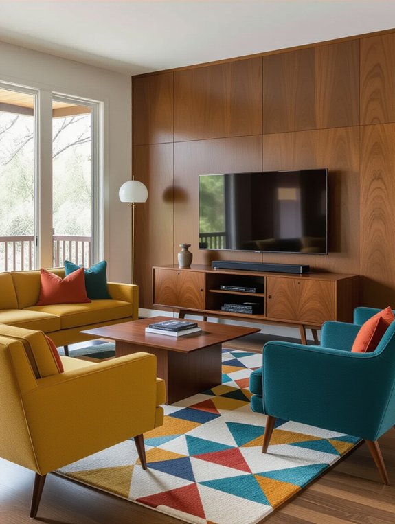 sleek mid century media centers