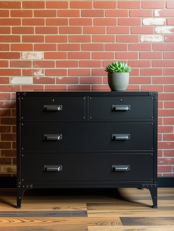 sleek modern industrial dresser
