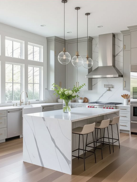 sleek sophisticated open kitchen