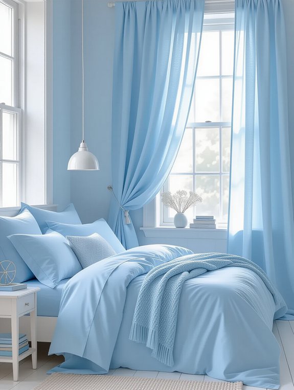soft serene blue curtains