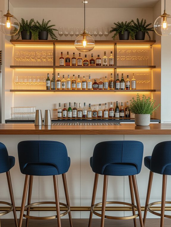 space saving foldable bar