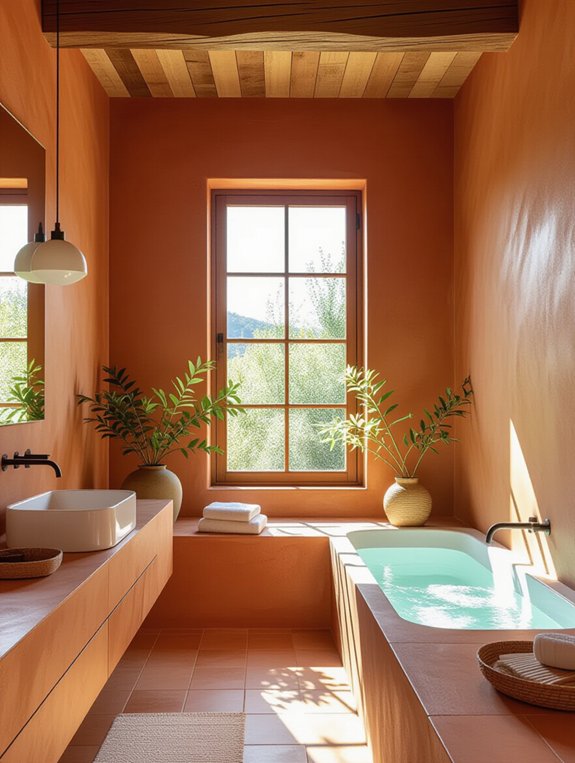 terracotta and white contrast