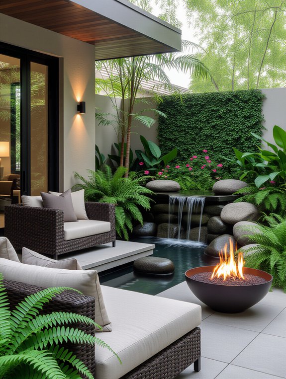 tranquil outdoor water features