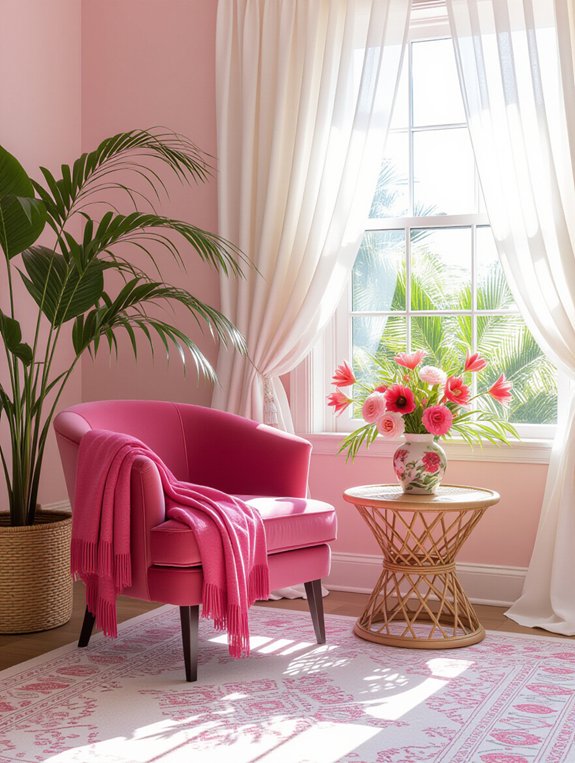 tropical pink paradise decor