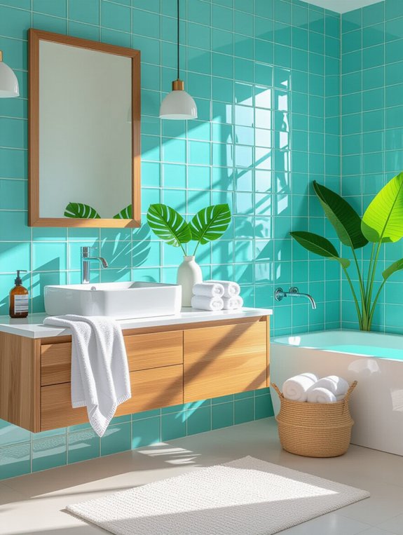 turquoise and coconut decor