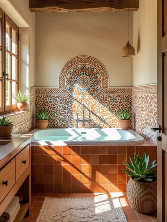 unique terracotta bathroom artistry