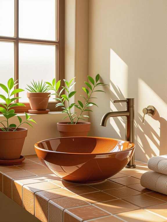 unique terracotta sink elegance