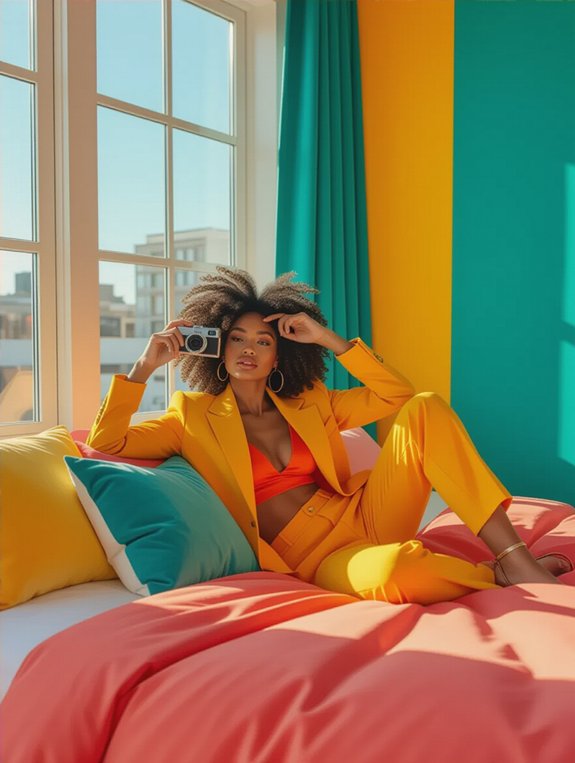 vibrant color block decor