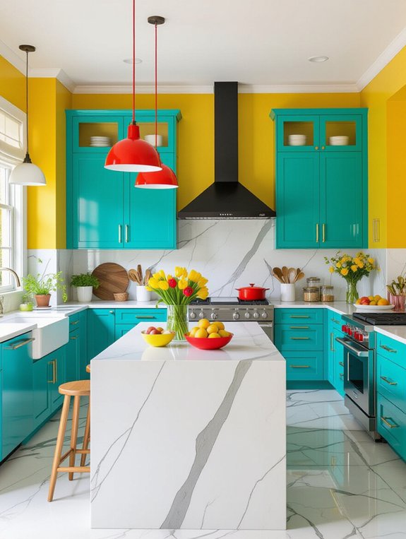 vibrant energetic kitchen design