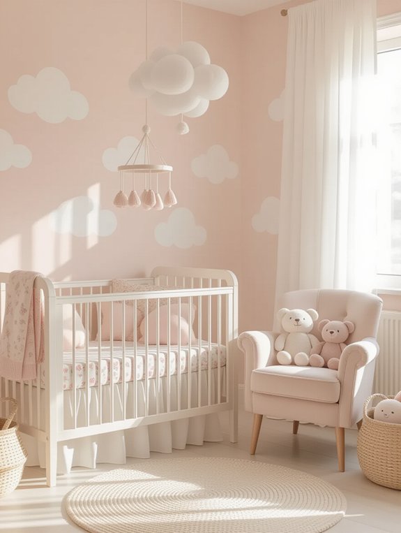 warm pastel pink nursery