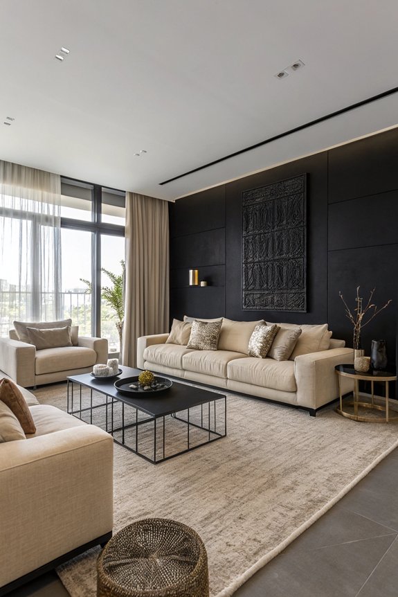 bold black accent wall