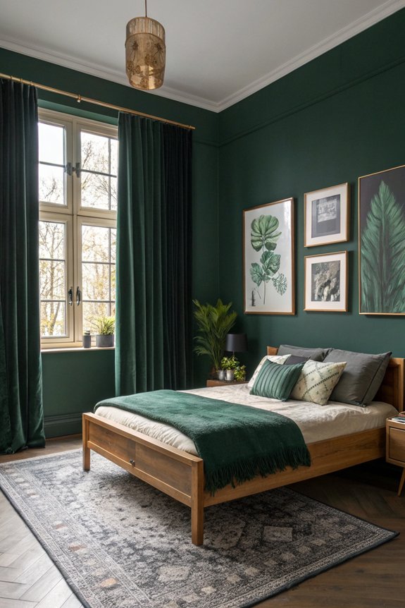 bold dark green decor