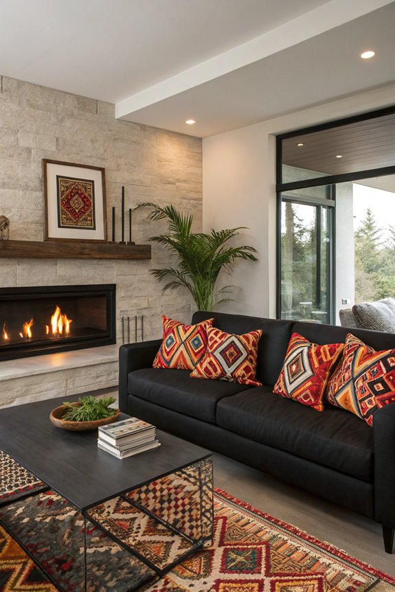 bold fireplace design statement