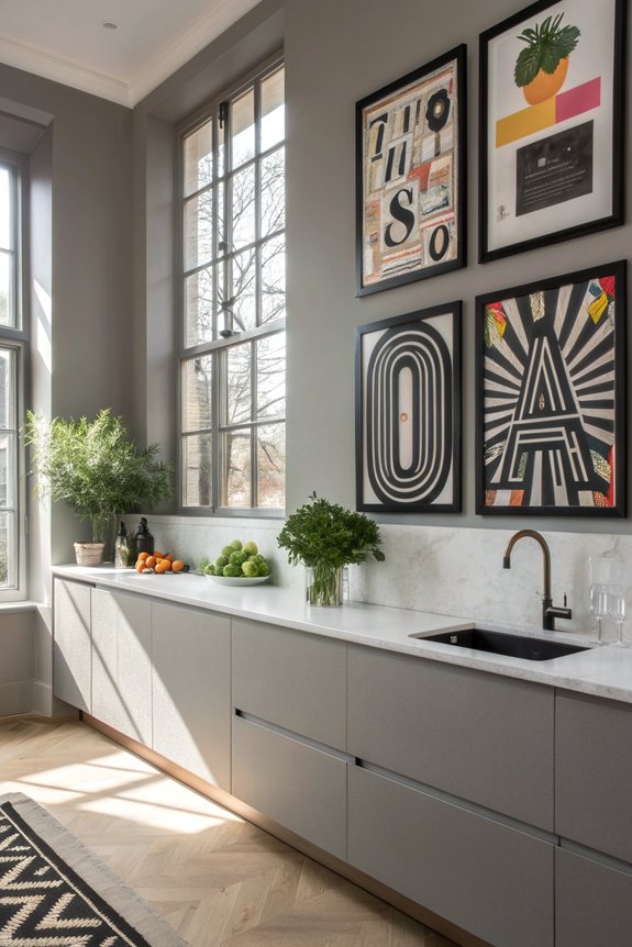 bold kitchen typography prints