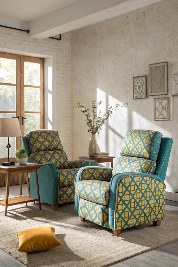 bold patterned recliner options