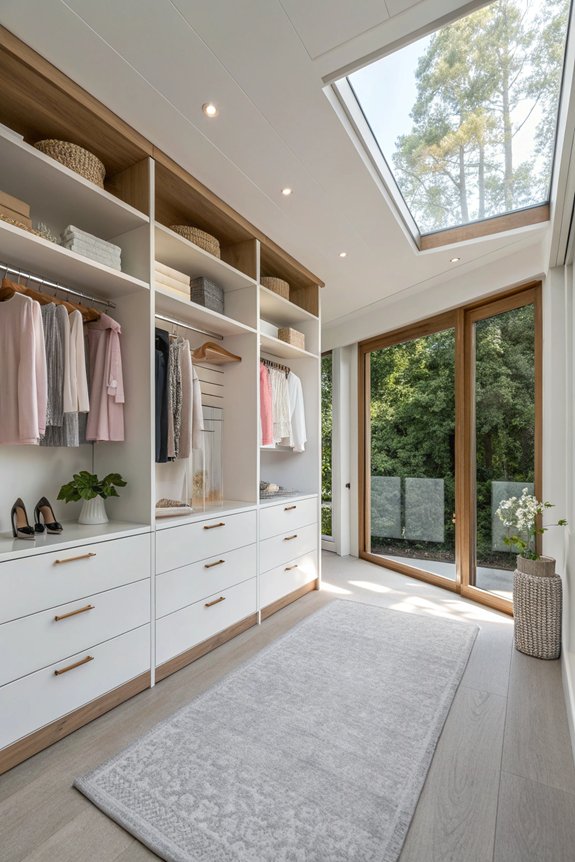 bright airy scandinavian closet