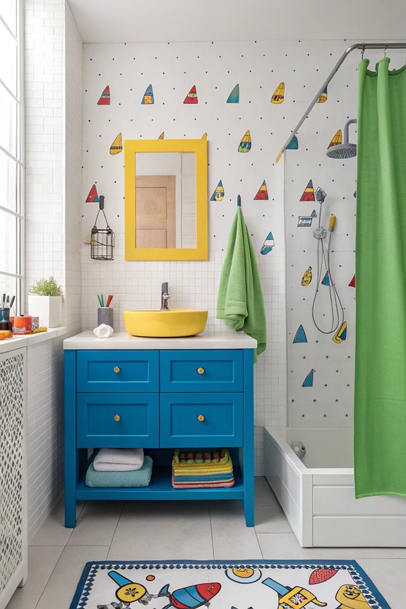 bright bold bathroom colors