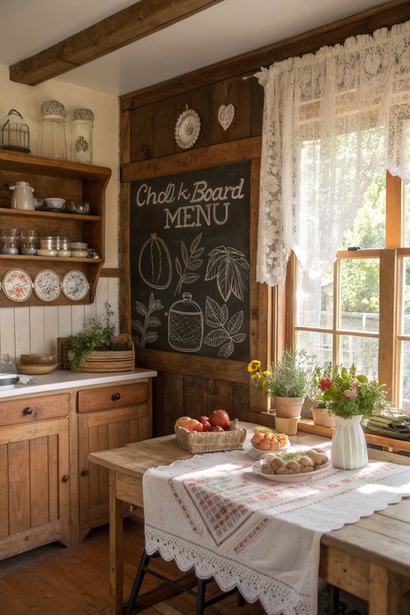 charming chalkboard kitchen menu