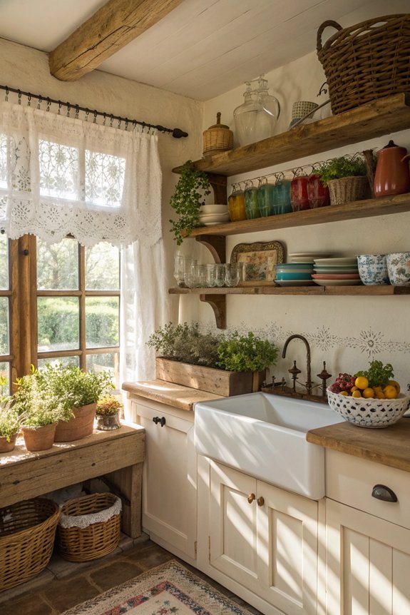 charming open shelving installation