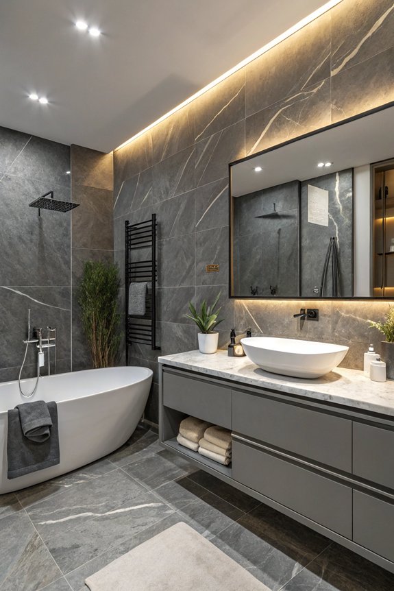 chic gray bathroom accessories