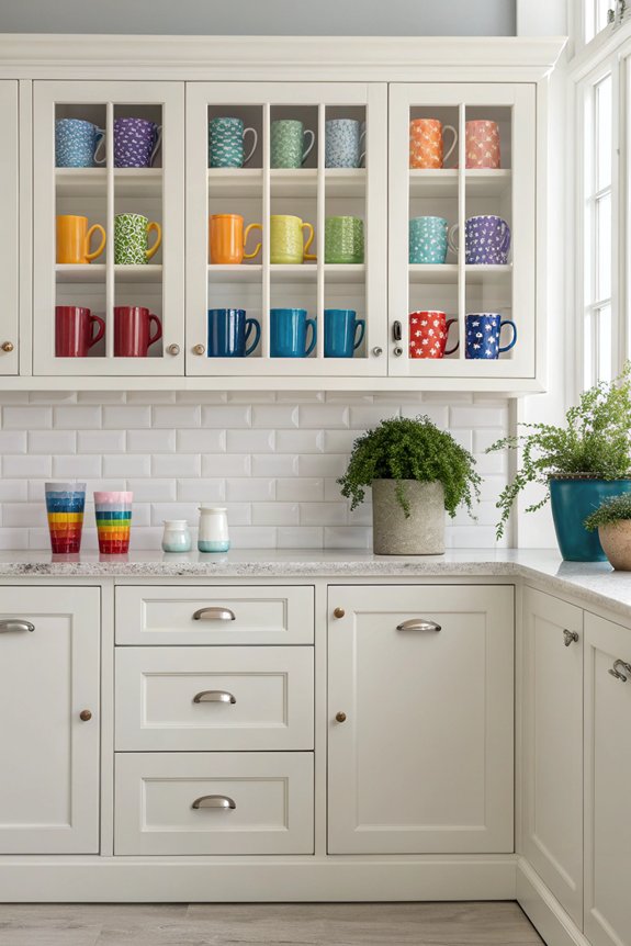 colorful personal mug display
