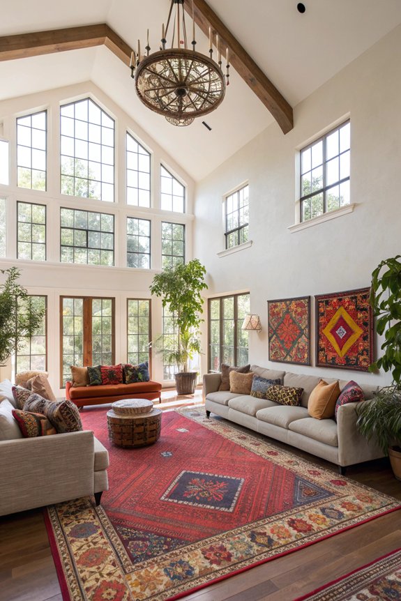 colorful rugs enhance living