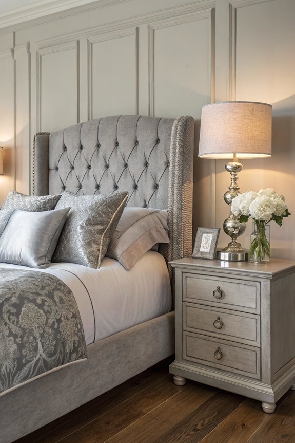comfortable stylish grey headboard